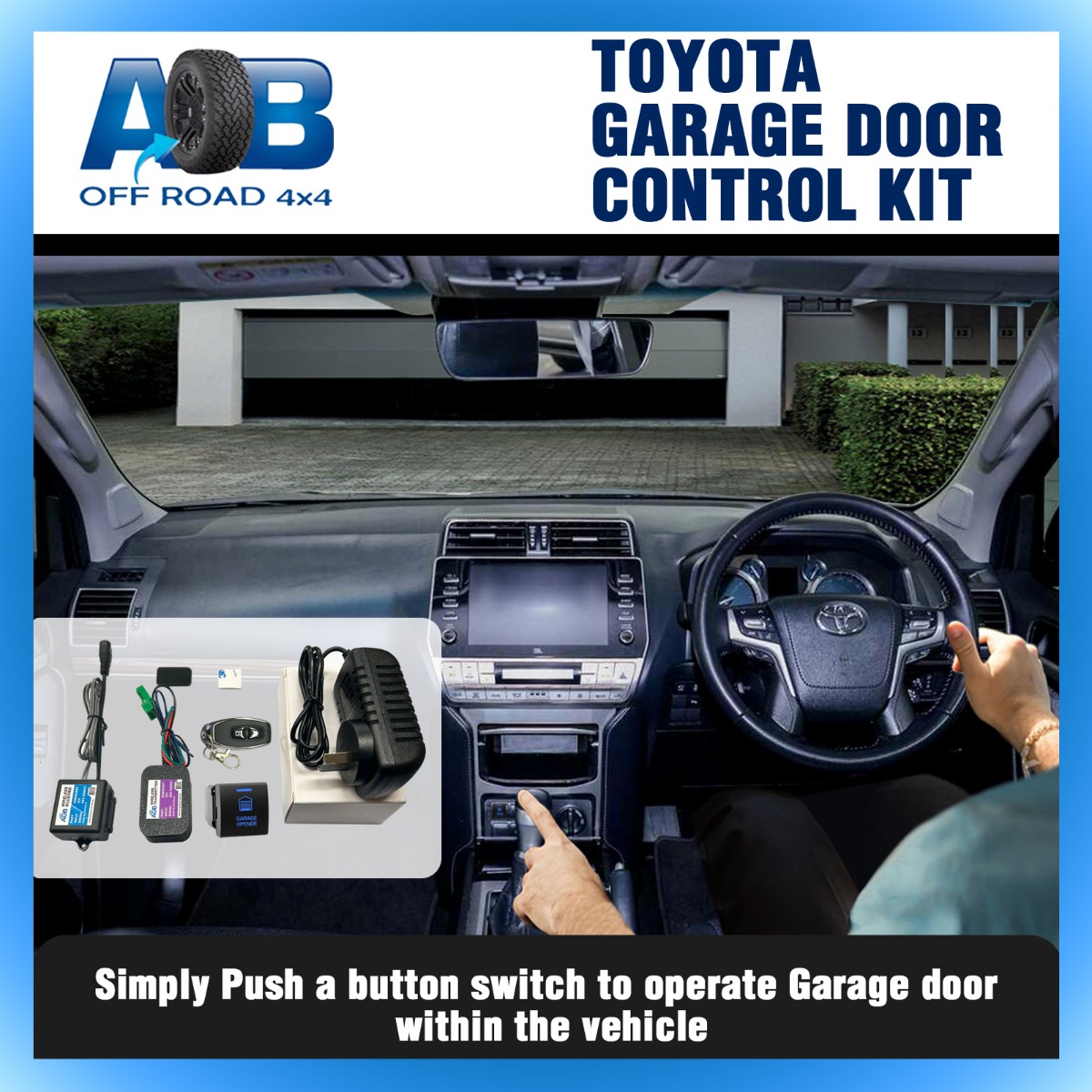 Wireless Garage Door Opener Control Kit for Toyota Prado 150s, Hiace