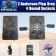 Anderson Plug SB50 + DUST CAPS + 4x Round Sockets  + 2x Grey SB50 Plugs