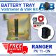 Battery Tray & Voltage Sensitive Relay Kit & Volt Meter for Ford PX Ranger 10/2011 Onwards