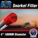 4 inch Universal Snorkel Sock Pre Filter 100mm round RED with LOGO