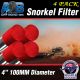 4 x 4 inch Universal Snorkel Sock Pre Filter 100mm round RED PLAIN