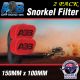 2 x 3 inch Universal Snorkel Sock Pre Filter 150mm x 100mm RED with LOGO