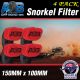 4 x 3 inch Universal Snorkel Sock Pre Filter 150mm x 100mm RED with LOGO