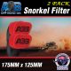 2 x 4 inch Universal Snorkel Sock Pre Filter 175mm x 125mm RED with LOGO