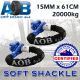 PAIR of Recovery soft shackles 20T 15mm x 61cm BLUE
