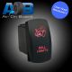Universal 12V 20A / 24V 10A 628R BULL LIGHTS ON-OFF Carling Narva type laser etched rocker switch in RED designed for car, truck, ute, offroad