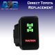 Direct Toyota replacement 833GR TRACTION ON-OFF Push Button Switch with dual LED lights in GREEN RED