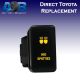 Direct Toyota replacement 892O HID SPOTTIES ON-OFF Push Button Switch with dual LED lights in AMBER