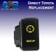 Direct Toyota replacement 8B49O IDLE UP ON-OFF Push Button Switch with dual LED lights in AMBER