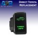 Direct Toyota replacement 8B56G RUNNING LIGHTS ON-OFF Push Button Switch with dual LED lights in GREEN
