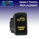 Direct Toyota replacement 8B56O RUNNING LIGHTS ON-OFF Push Button Switch with dual LED lights in AMBER