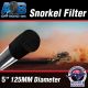 5 inch Universal Snorkel Sock Pre Filter 125mm round BLACK PLAIN