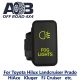 Direct Toyota replacement 817NG FOG LIGHTS ON-OFF Push Button Switch with dual LED lights in LIGHT GREEN