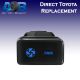 Direct Toyota replacement 873SB FANS ON-OFF Push Button Switch with dual LED lights in BLUE