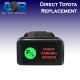 Direct Toyota replacement FRONT PARKING SENSOR 8D05SGR ON-OFF Push Button Switch with dual LED lights in GREEN RED