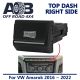 Direct Volkswagen VM AMAROK replacement LEFT WORK LIGHT A3C58CR ON-OFF Push Button Switch with dual LED lights in AMBER RED for 2016 ~ 2022 TOP PANEL ONLY