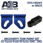 Front & Rear Recovery Tow Points kit 3500H Blue for Toyota Prado 90