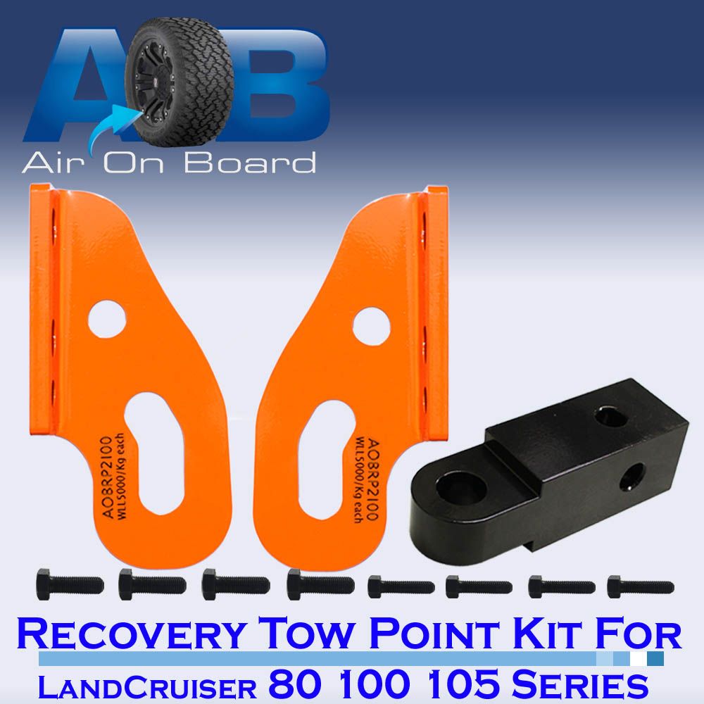 5T Recovery Tow Points Kit 2100TH + 5T Rear Recovery Hitch Shackle Hitch Receiver for Toyota