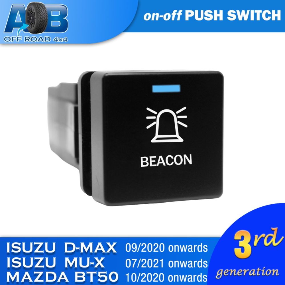 Push Switch BEACON I6B51BW fits NEW Isuzu D Max MU X Mazda BT 50 3rd Generation gear lever panel with LED in light blue white