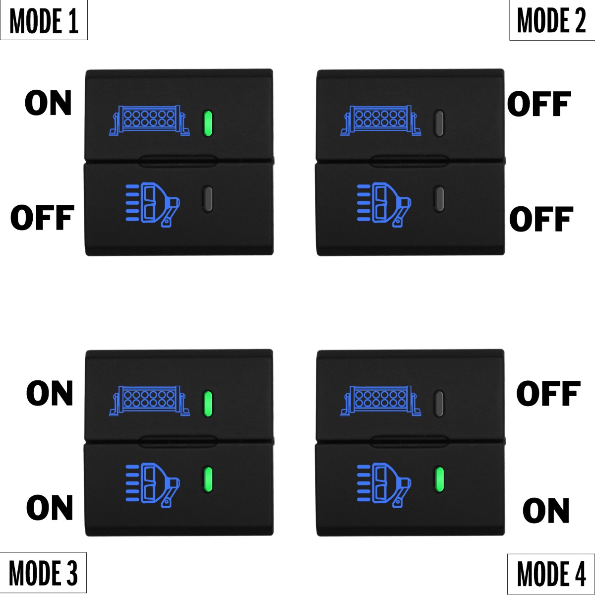 Light Illumination effect of Nissan Push Button Switch with dual LED LIGHTS in AMBER GREEN