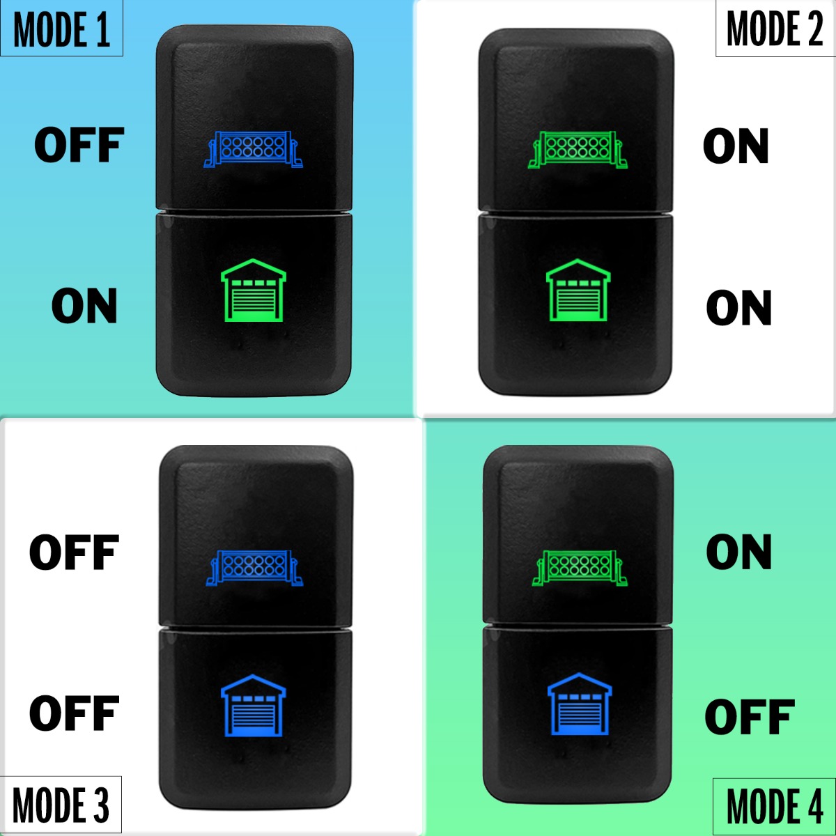 Light Illumination effect of Nissan Push Button Switch with dual LED LIGHTS in AMBER GREEN