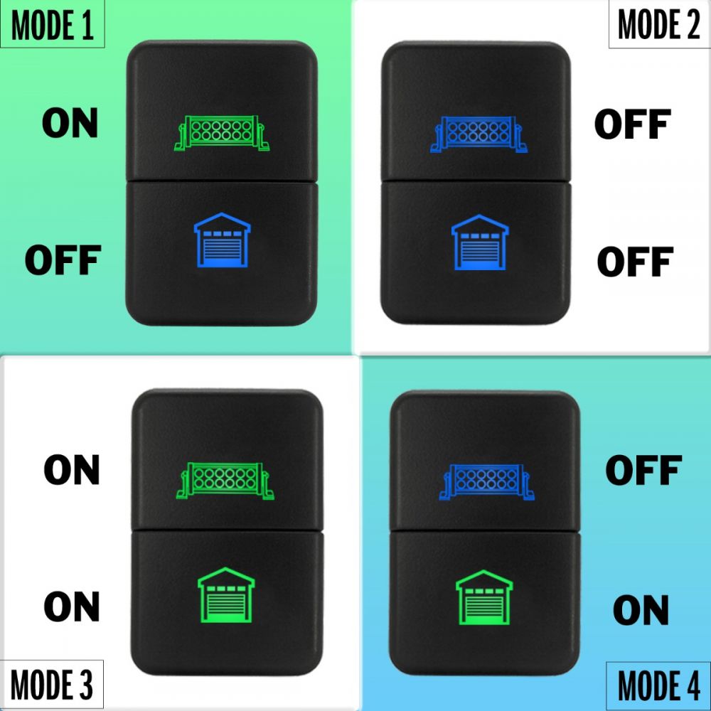 Light Illumination effect of Toyota Push Button Switch with dual LED LIGHTS in AMBER GREEN