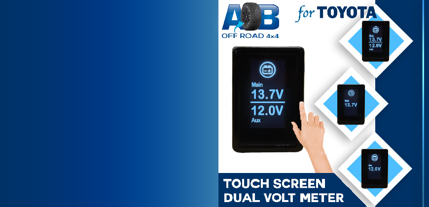 AOB Touch Screen Dual Volt Meter for Toyota